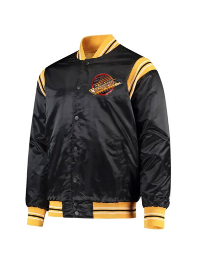 Vancouver Canucks The Enforcer Black Varsity Jacket