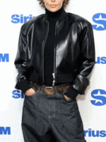 2025 Lisa Rinna SiriusXM Real Leather Bomber Zipper Jacket