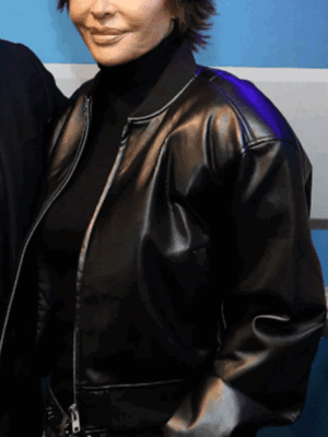 2025 Lisa Rinna SiriusXM Real Leather Bomber Zipper Jacket