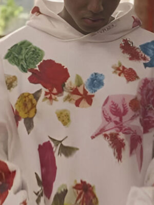 Bel-Air Will Smith White Floral Print Pullover Fleece Hoodie