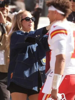 Brittany Mahomes Chiefs Blue Denim Zipper Jacket