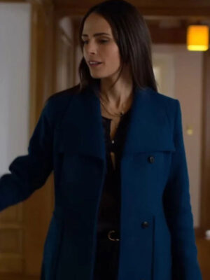 Cellar Door 2024 Jordana Brewster Blue Wool Trench Coat