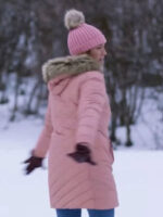 Christmas with the Campbells Brittany Snow Pink Puffer Hooded Jacket