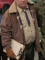 Christmas with the Kranks Kevin Chamberlin Brown Shearling Jacket