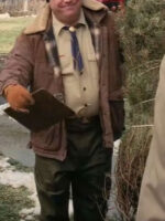 Christmas with the Kranks Kevin Chamberlin Brown Shearling Jacket