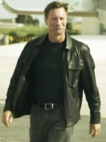 Classified 2024 Aaron Eckhart Black Leather Zipper Jacket