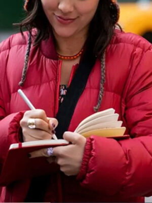 Dash & Lily Midori Francis Red Puffer Zipper Jacket