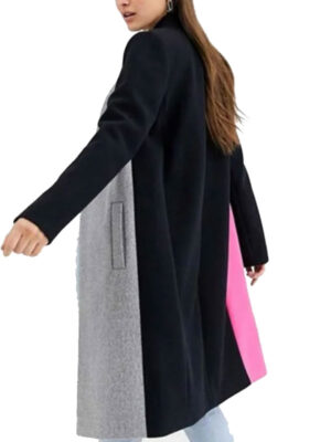 Emily In Paris Emily Cooper Color Block Wool Coat