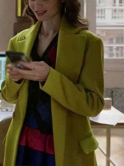 Emily In Paris Emily Cooper Lime Wool Coat