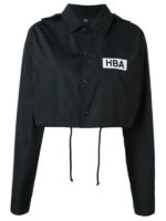 Emily In Paris HBA Logo Cropped Black Cotton Jacket