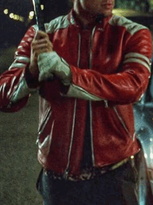 Fight Club 1999 Tyler Durden Red Zipper Jacket