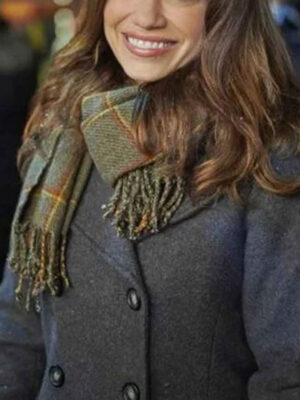 Five Star Christmas Bethany Joy Lenz Grey Wool Peacoat