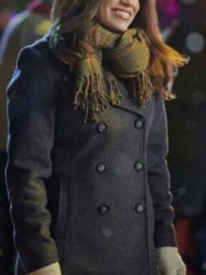 Five Star Christmas Bethany Joy Lenz Grey Wool Peacoat
