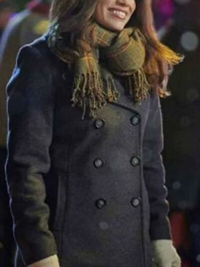 Five Star Christmas Bethany Joy Lenz Grey Wool Peacoat