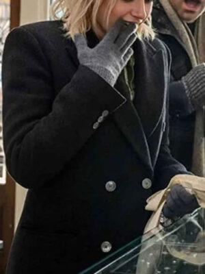 Happiest Season Kristen Stewart Black Wool Coat