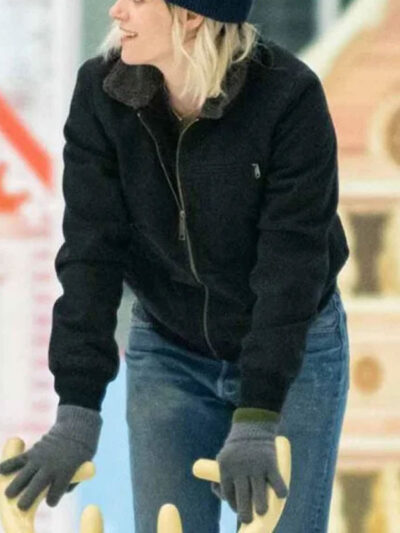 Happiest Season Kristen Stewart Black Wool Jacket