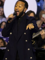 Harris Walz Rally 2024 John Legend Blue Trench Coat
