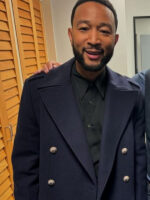 Harris Walz Rally 2024 John Legend Blue Trench Coat