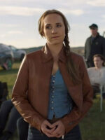 Heartland S18 Amber Marshall Brown Leather Zipper Jacket