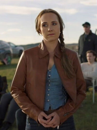 Heartland S18 Amber Marshall Brown Leather Zipper Jacket