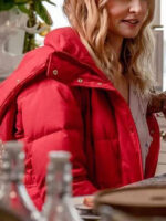 Heather Graham Best Christmas Ever Red Puffer Jacket
