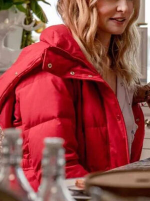Heather Graham Best Christmas Ever Red Puffer Jacket