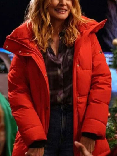 Heather Graham Best Christmas Ever Red Puffer Jacket