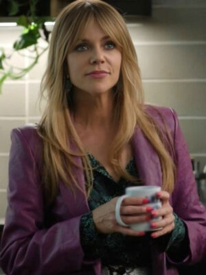 High Potential Kaitlin Olson Purple Leather Blazer
