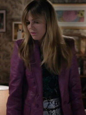 High Potential Kaitlin Olson Purple Leather Blazer