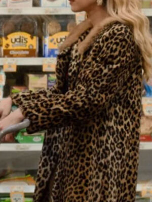 Holidate Sloane Leopard Brown Wool Fur Coat