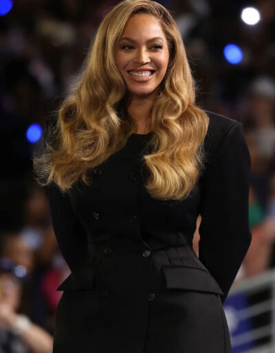 Houston Rally 2024 Beyonce Black Dress Quality Coat