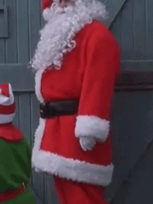 Jingle All the Way Mall Santa Red Zipper Coat