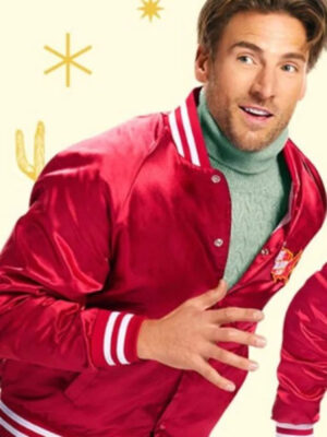 Jingle Bell Run Andrew W. Walker Red Satin Bomber Jacket
