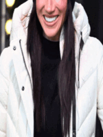 Meghan Markle White Puffer Hooded Coat