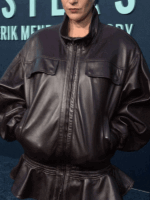 Monsters Event 2022 Chloë Sevigny Brown Real Leather Jacket