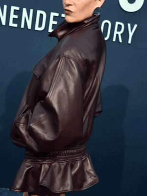 Monsters Event 2022 Chloë Sevigny Brown Real Leather Jacket