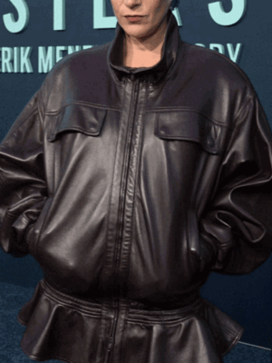 Monsters Event 2022 Chloë Sevigny Brown Real Leather Jacket