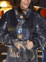 NYC 2024 Rihanna Cropped Leather Jacket