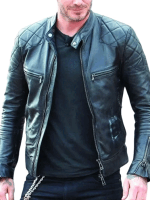 NYC David Beckham Black Leather Jacket
