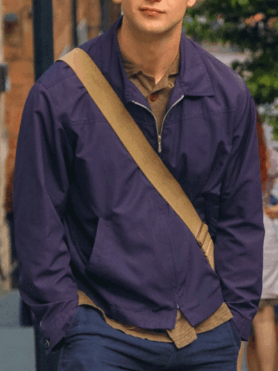 One Day 2024 Leo Woodall Blue Lightweight Zipper Jacket