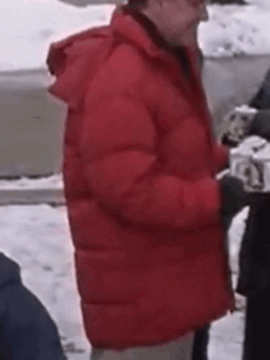 Phil Hartman Jingle All the Way Red Puffer Hooded Jacket