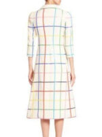 Real Housewives Of NYC S15 Erin Dana Lichy Rainbow Striped White Wool Coat