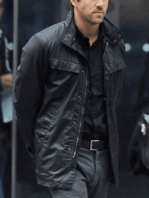Ryan Reynolds Black Real Leather Jacket