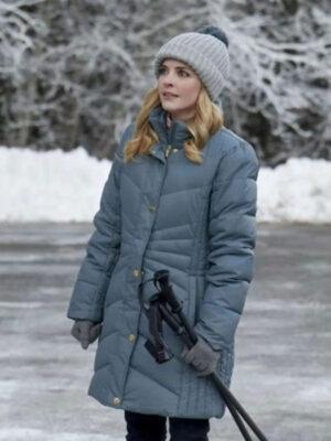Snowkissed Jen Lilley Blue Puffer Zipper Coat