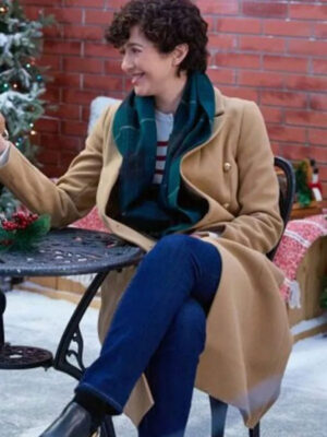The 5-Year Christmas Party 2024 Katie Findlay Beige Trench Wool Coat