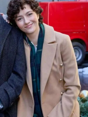 The 5-Year Christmas Party 2024 Katie Findlay Beige Trench Wool Coat