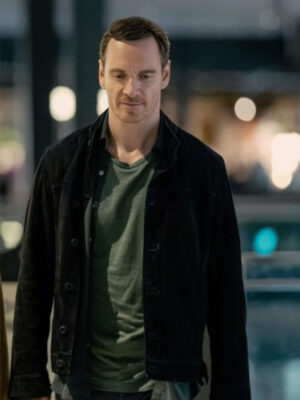 The Agency 2024 Michael Fassbender Black Suede Jacket