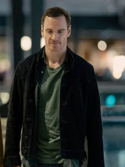 The Agency 2024 Michael Fassbender Black Suede Jacket