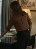 The Diplomat S02 Keri Russell Down Brown Cotton Shirt
