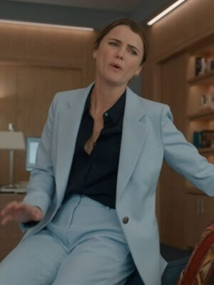 The Diplomat S02 Keri Russell Light Blue Suiting Blazer